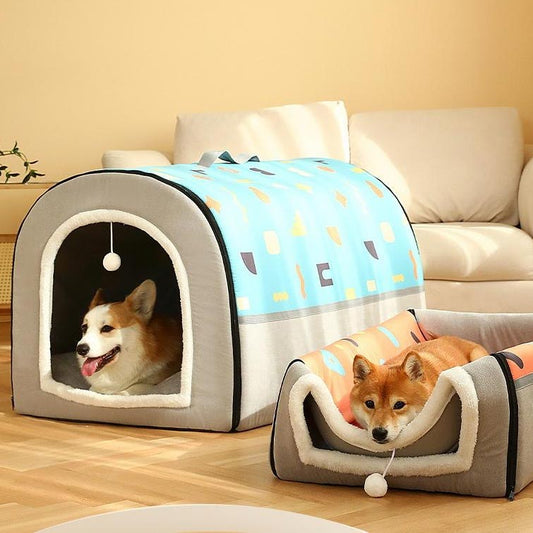 Cave - Portable Soft Indoor Cat Dog House With Removable Cushion