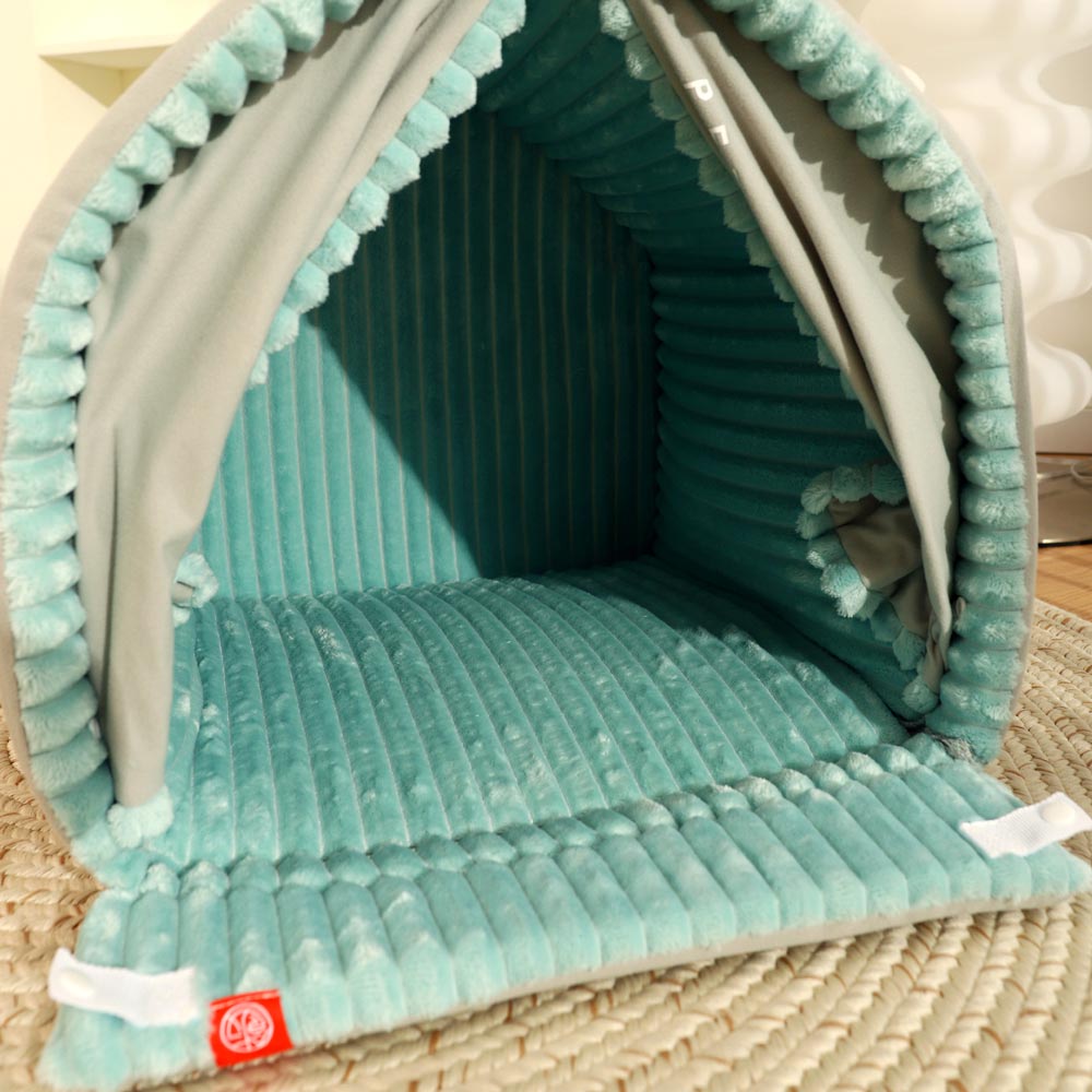 Tent - Plush Pet House with Curtains For Small Dogs or Cats