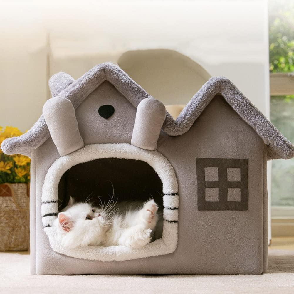 Gray Rabbit - Plush Indoor Pet House-Bed For Sleeping