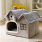 Gray Rabbit - Plush Indoor Pet House-Bed For Sleeping