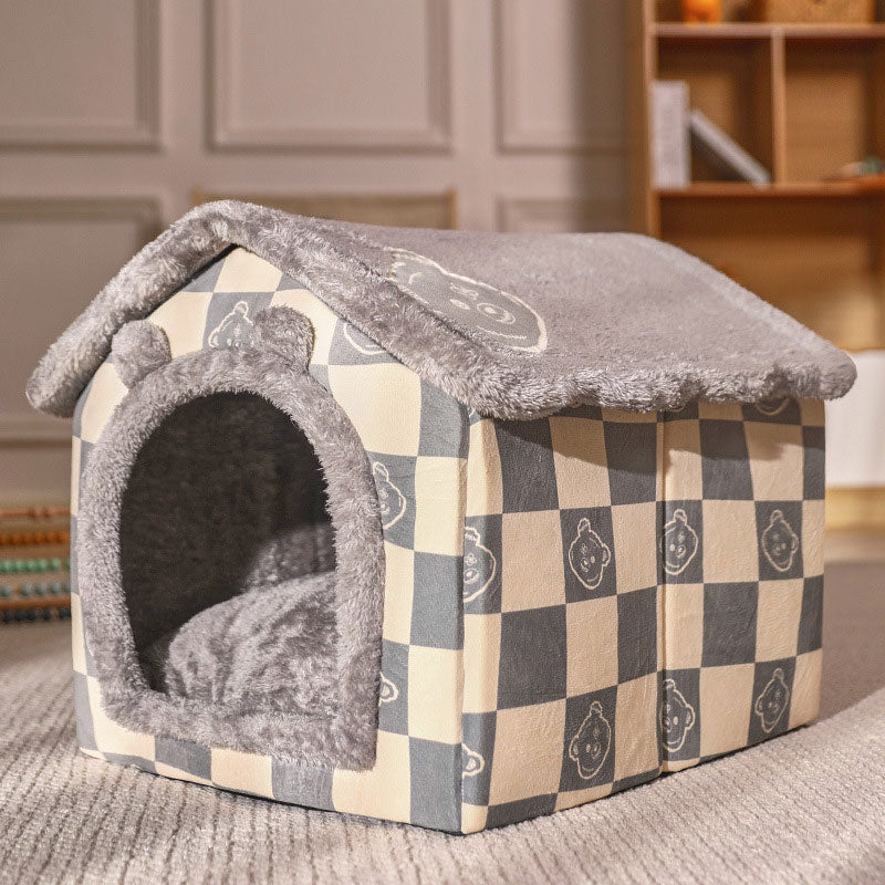 Bear - Soft Plush Pet Indoor House-Bed