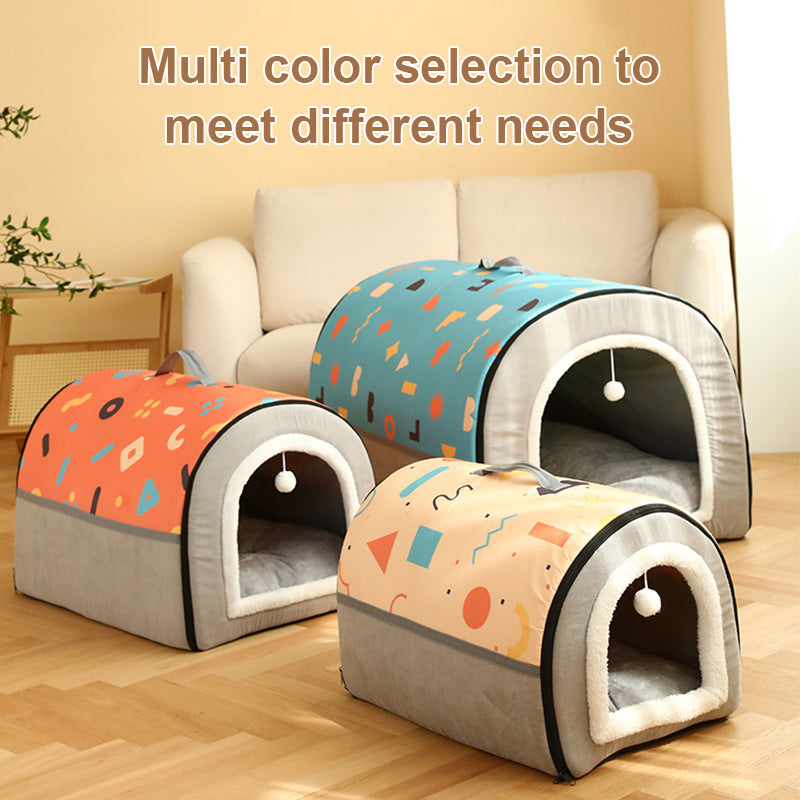 Cave - Portable Soft Indoor Cat Dog House With Removable Cushion