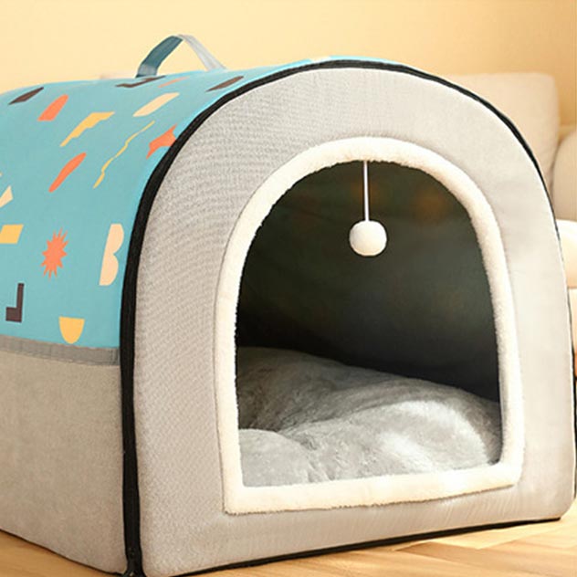 Cave - Portable Soft Indoor Cat Dog House With Removable Cushion