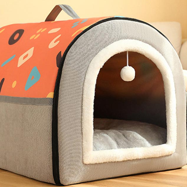 Cave - Portable Soft Indoor Cat Dog House With Removable Cushion