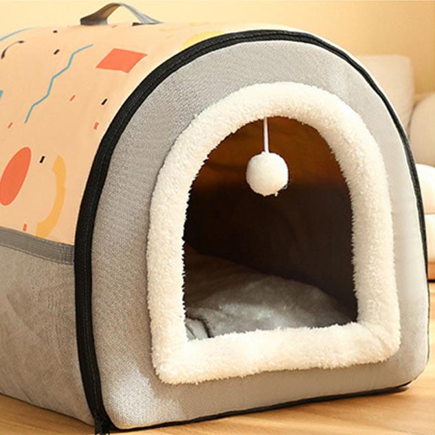 Cave - Portable Soft Indoor Cat Dog House With Removable Cushion